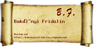 Bakányi Fridolin névjegykártya